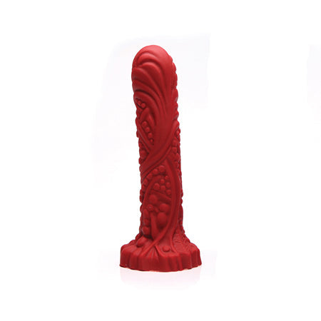 Tantus Groove Textured Dildo True Blood Red (bag)-0