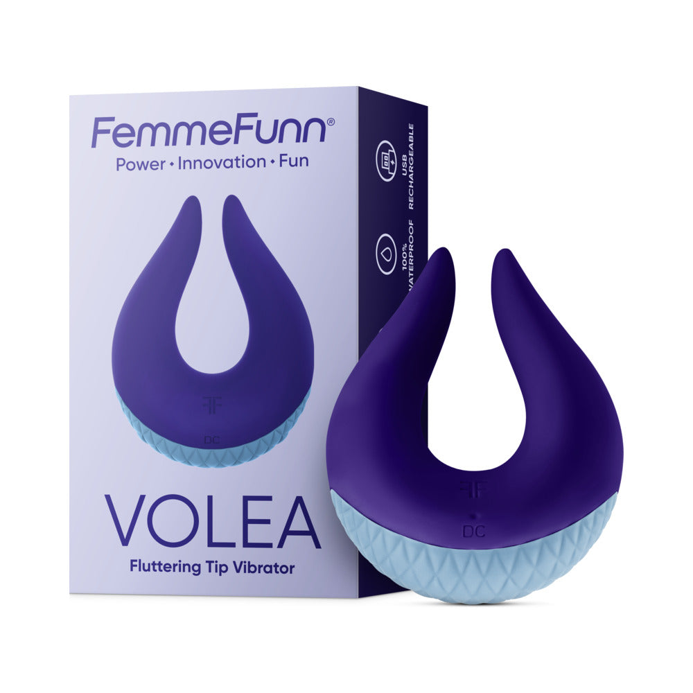 FemmeFunn Volea Rechargeable Silicone Fluttering Tip Vibrator Dark Purple-0