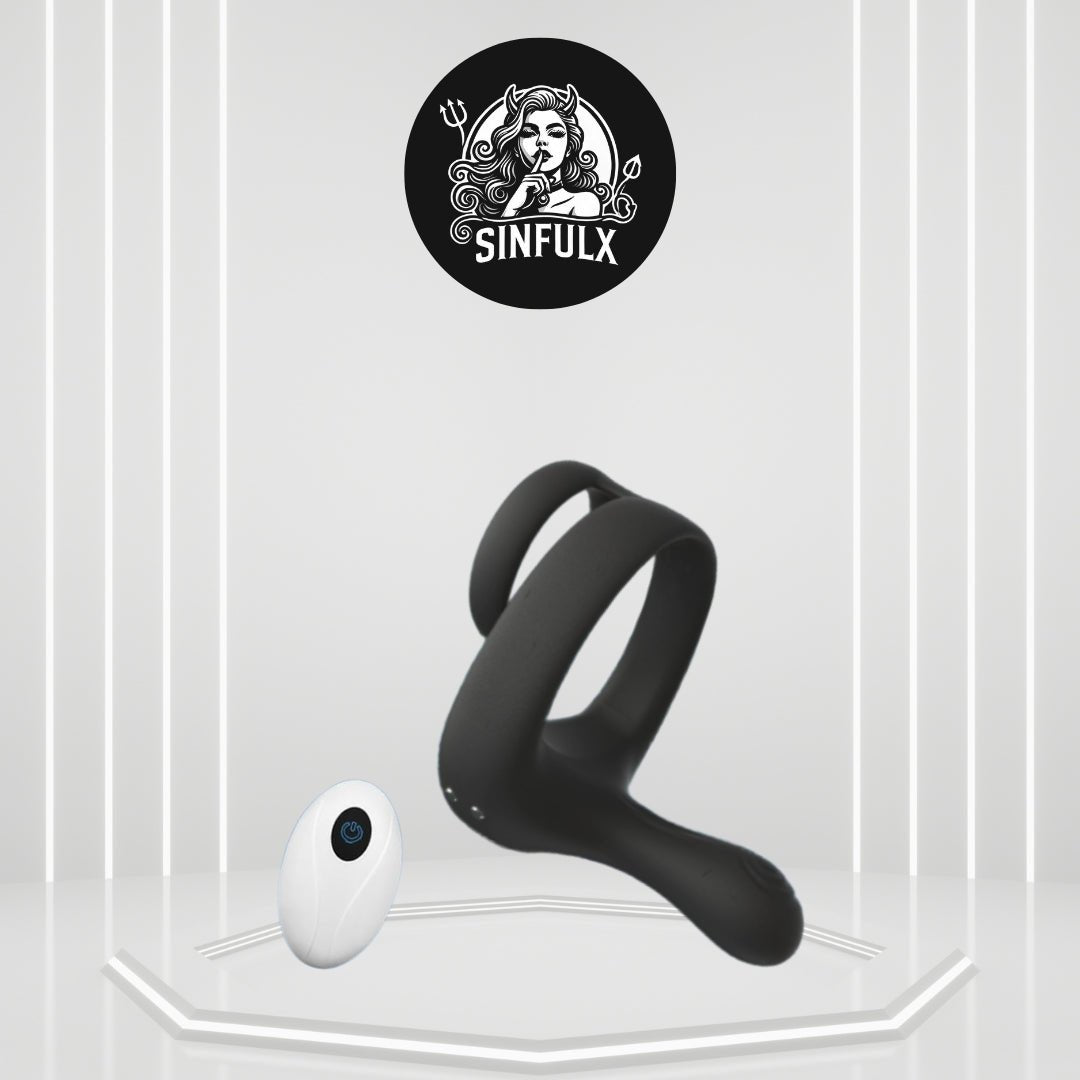 TitanVibe Vibrating Cock Ring with Taint & Ball Stimulator-0