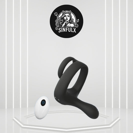 TitanVibe Vibrating Cock Ring with Taint & Ball Stimulator-0