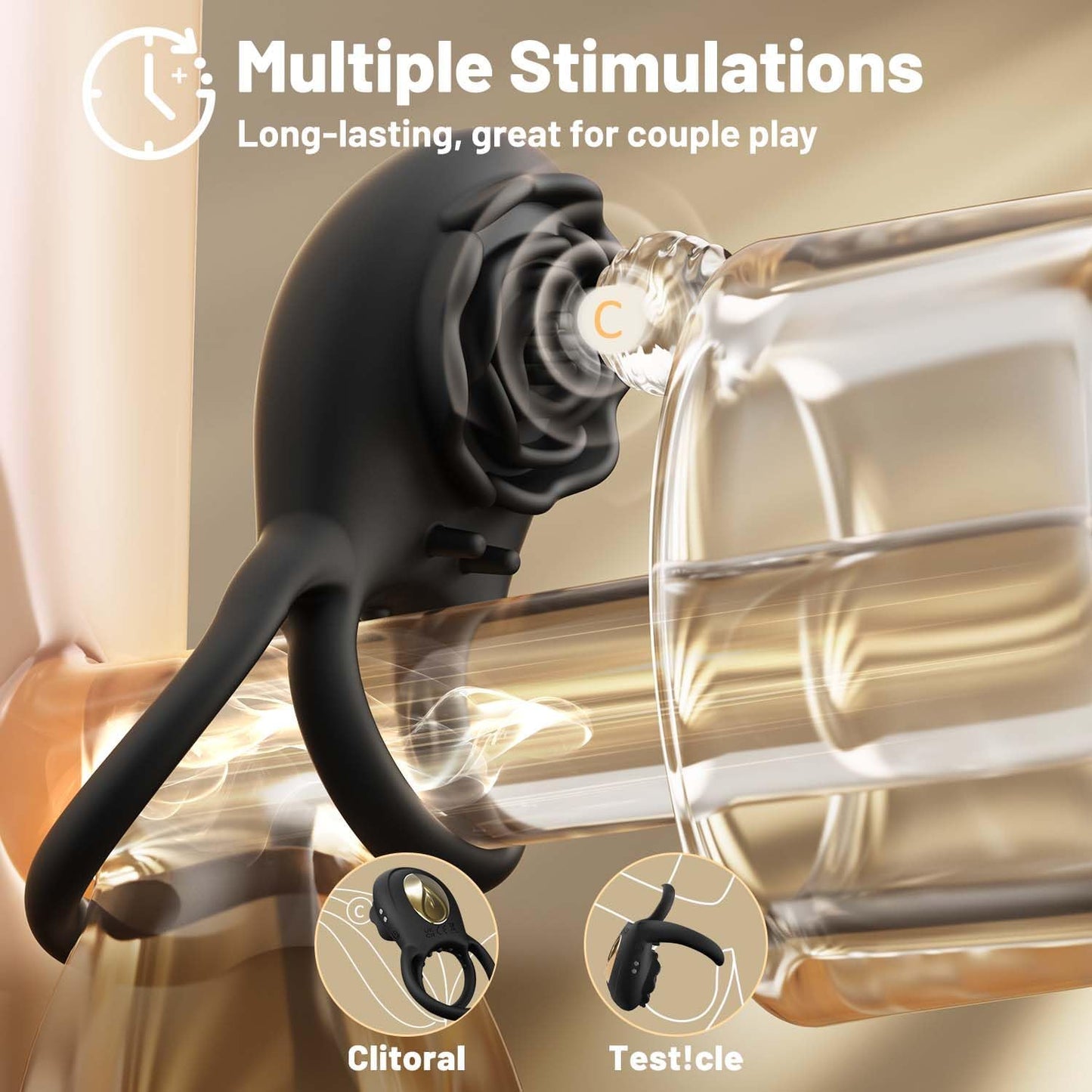 SilkOasis Vibrating Cock Ring Clitoral Massager-1