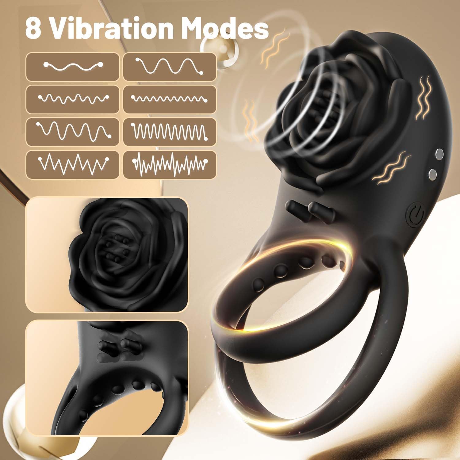SilkOasis Vibrating Cock Ring Clitoral Massager-2