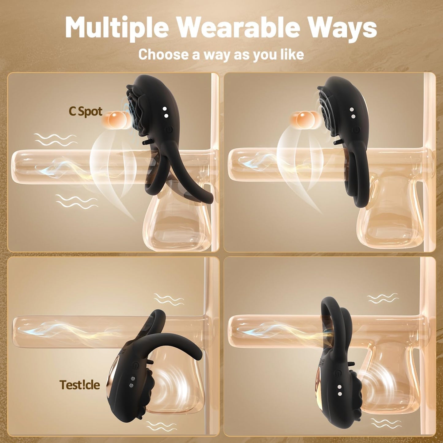 SilkOasis Vibrating Cock Ring Clitoral Massager-3