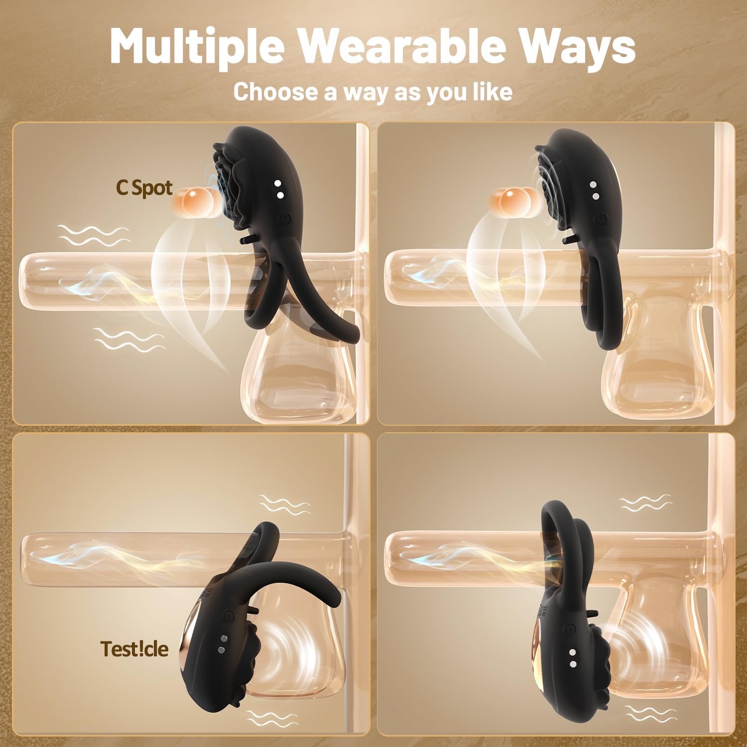 SilkOasis Vibrating Cock Ring Clitoral Massager-3