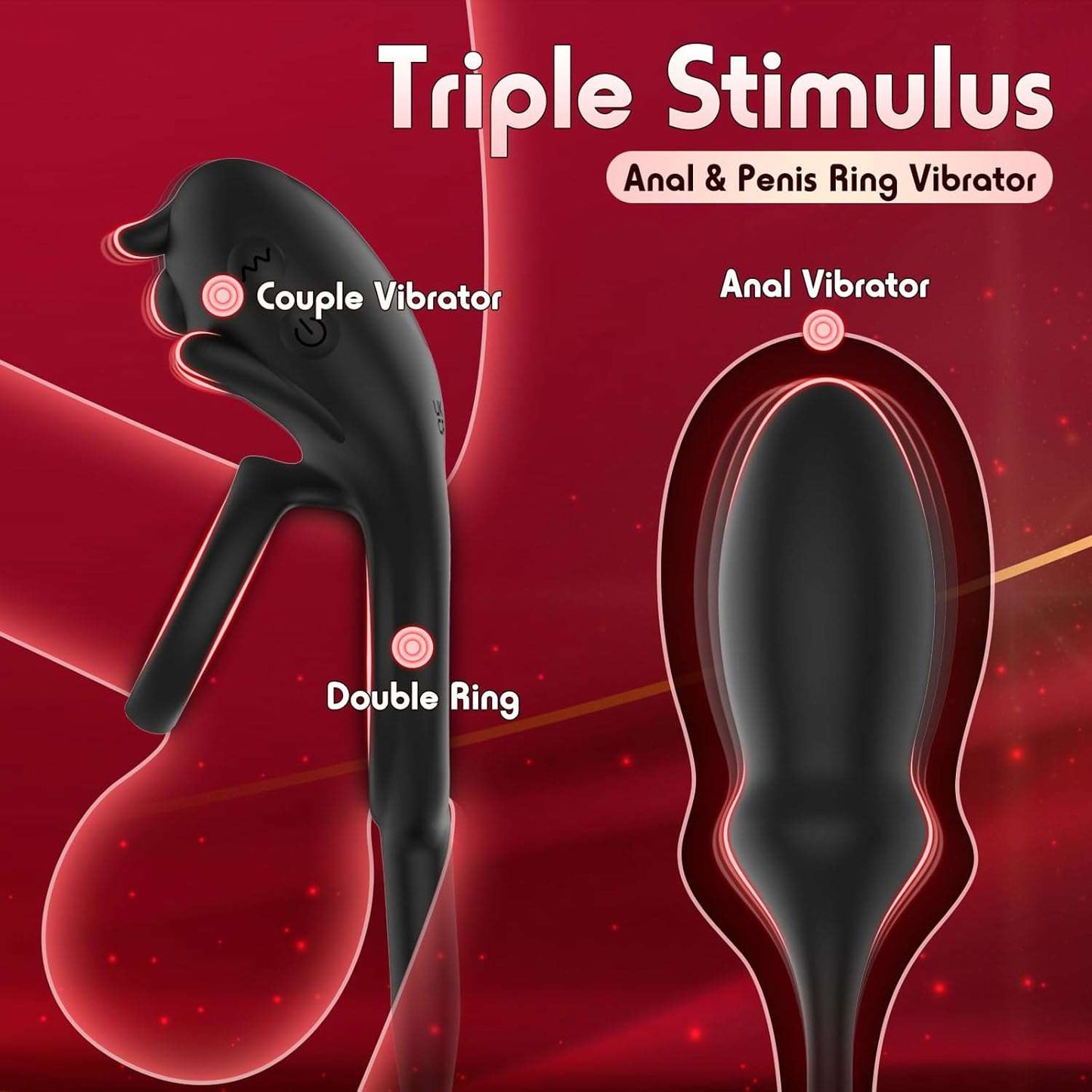 RippleTouch Dual Stimulation Penis Ring Butt Plug-3