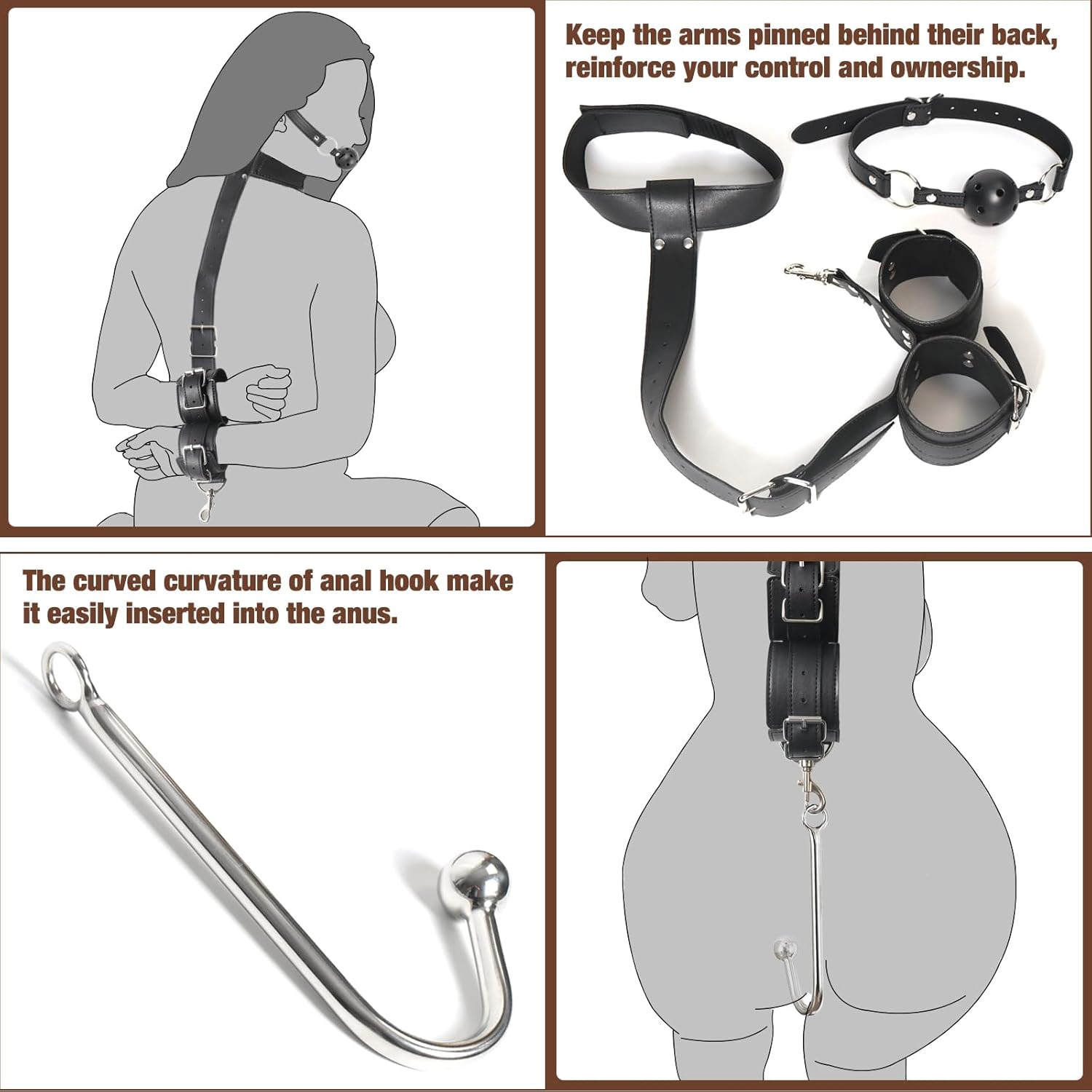 HushBound BDSM Anal Hook Bondage Kit-2
