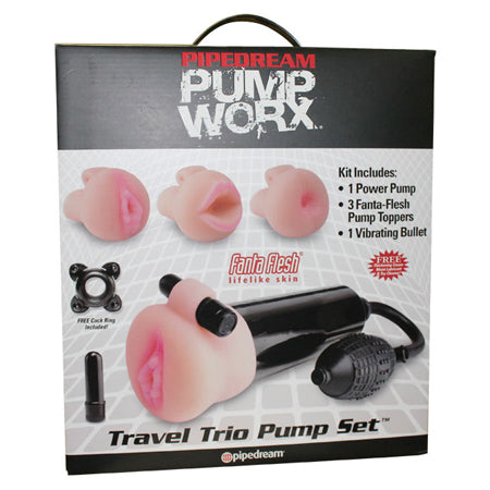 Pump Worx 5-Piece Travel Trio Pump Set Beige/Black-0