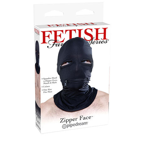 Fetish Fantasy Series Zipper Face Hood Black-0