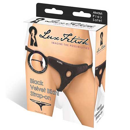 Lux Fetish Black Velvet Bikini Strap-On-0