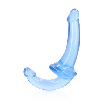 RealRock Crystal Clear 6 in. Strapless Strap-On Dildo Blue-0