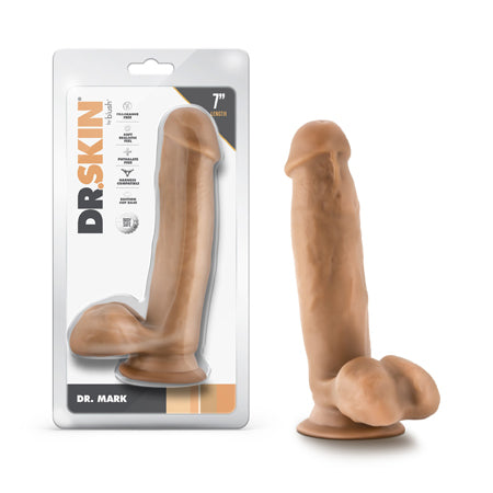 Dr. Skin Dr. Mark 7 in. Dildo with Balls Tan-0