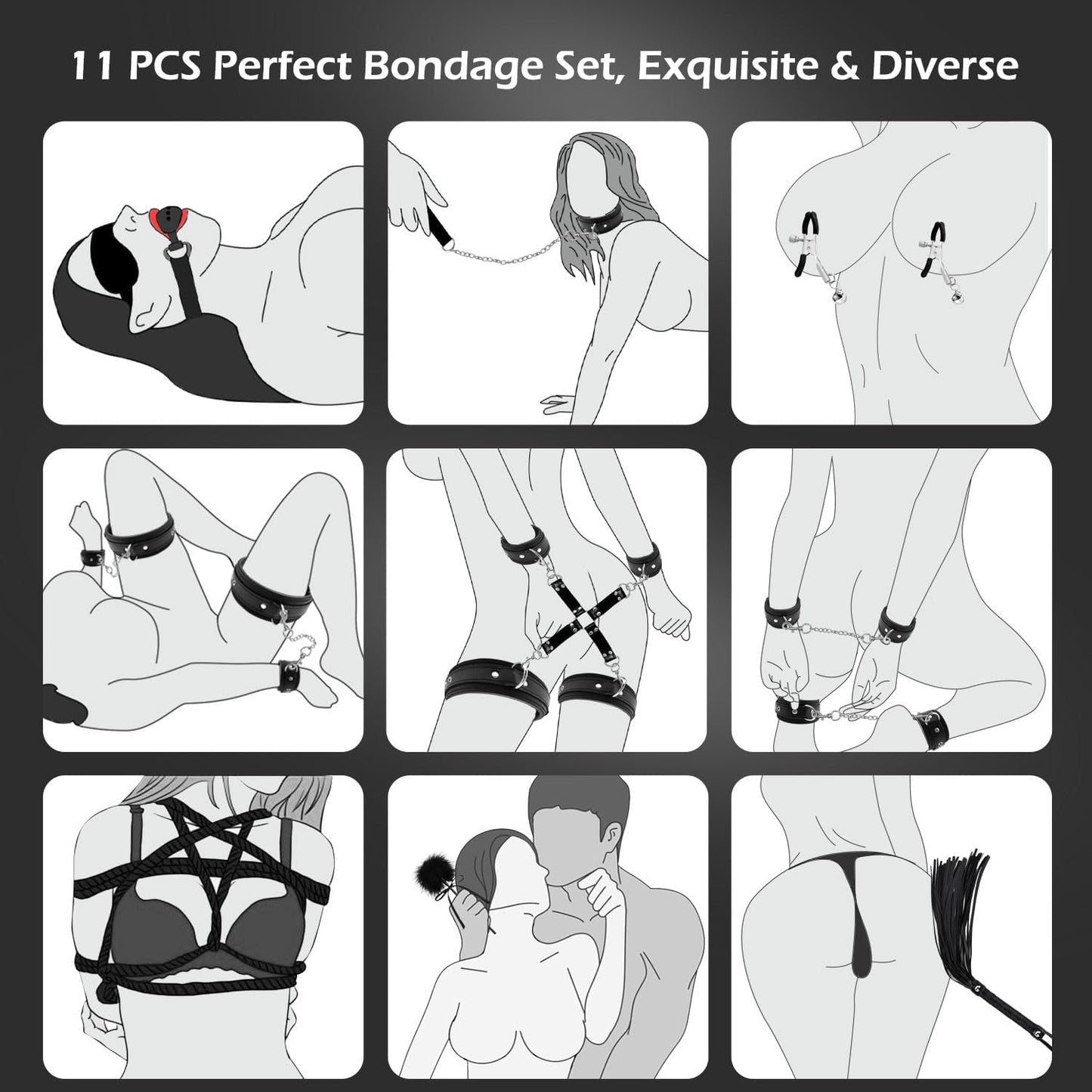 TemptationTrove Elite Couples BDSM Bondage Restraints Kit-2