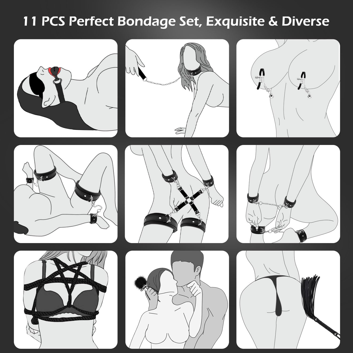 TemptationTrove Elite Couples BDSM Bondage Restraints Kit-2